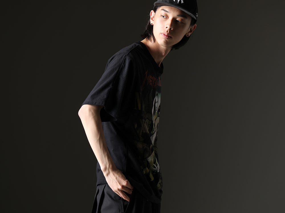 ink / NVCLEAR - Reconstructed band T-shirt of the vintage - ink23-07-M-1(Crack S/S T-shirt - M1) NV_002-Black-Dye(NV LOGO FR ARMY COTTON CAP BLACK DYE) - 2-002