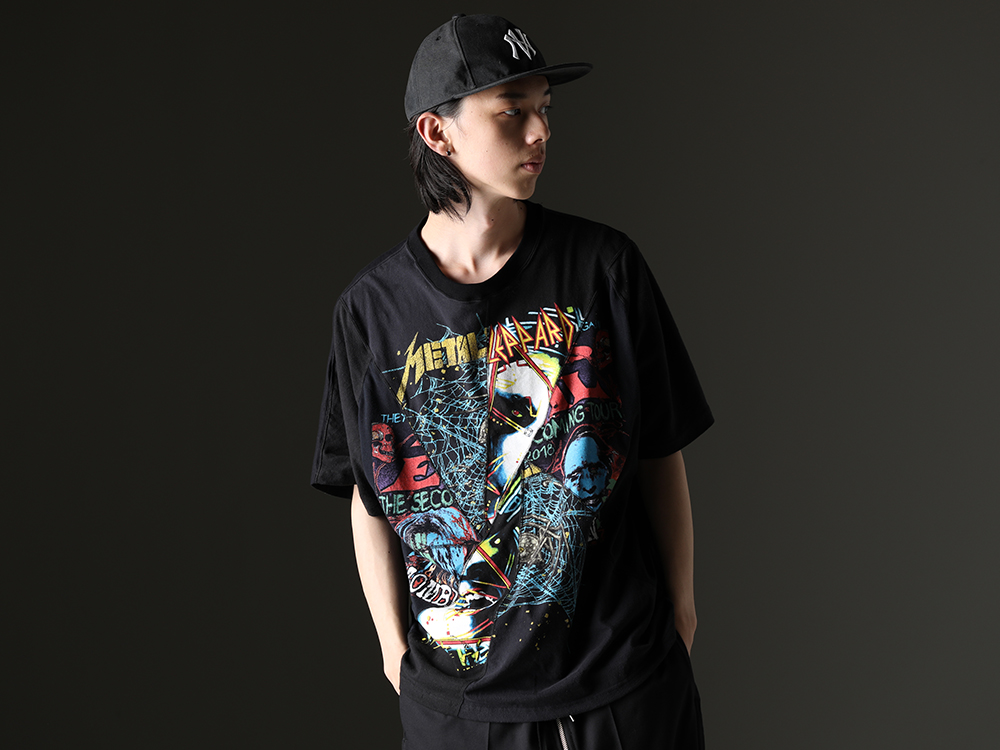 ink / NVCLEAR - Reconstructed band T-shirt of the vintage - ink23-07-L-1(Crack S/S T-shirt - L1) NV_002-Black-Dye(NV LOGO FR ARMY COTTON CAP BLACK DYE) - 2-004