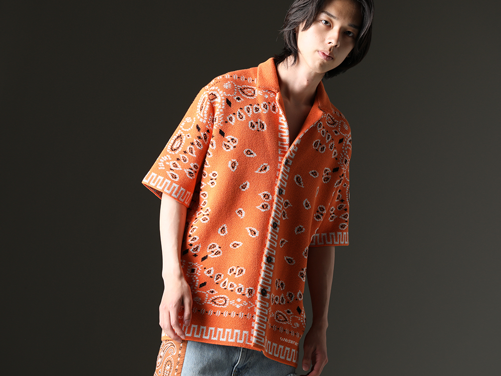 ALANUI - Vivid shirt with a luxurious feel - LMHS23-019(Bandana Piquet Shirt Tiger Lily) - 4-006