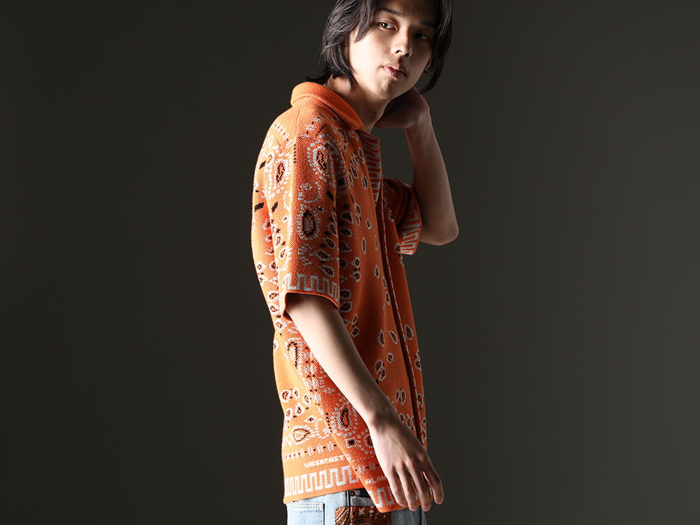 ALANUI - Vivid shirt with a luxurious feel - LMHS23-019(Bandana Piquet Shirt Tiger Lily) - 4-007