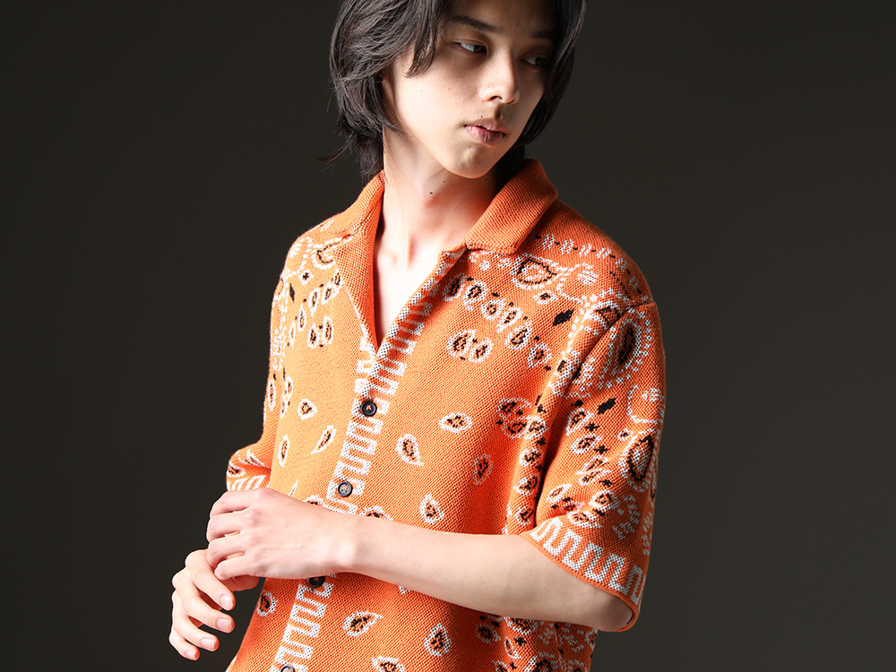 ALANUI - Vivid shirt with a luxurious feel - LMHS23-019(Bandana Piquet Shirt Tiger Lily) - 4-009