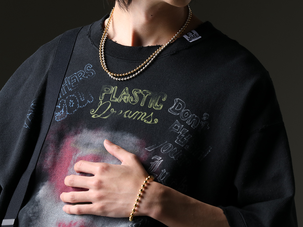 TAKAHIROMIYASHITATheSoloist. - Simple and subtle styling points - sa.0038SS23-Gold(sa.ball chain necklace. -S- regular Gold) sa.0038SS23-Silver(ball chain necklace. -S- regular Silver) sa.0044SS23-Gold(ball chain bracelet. -L- regular Gold) - 2-001