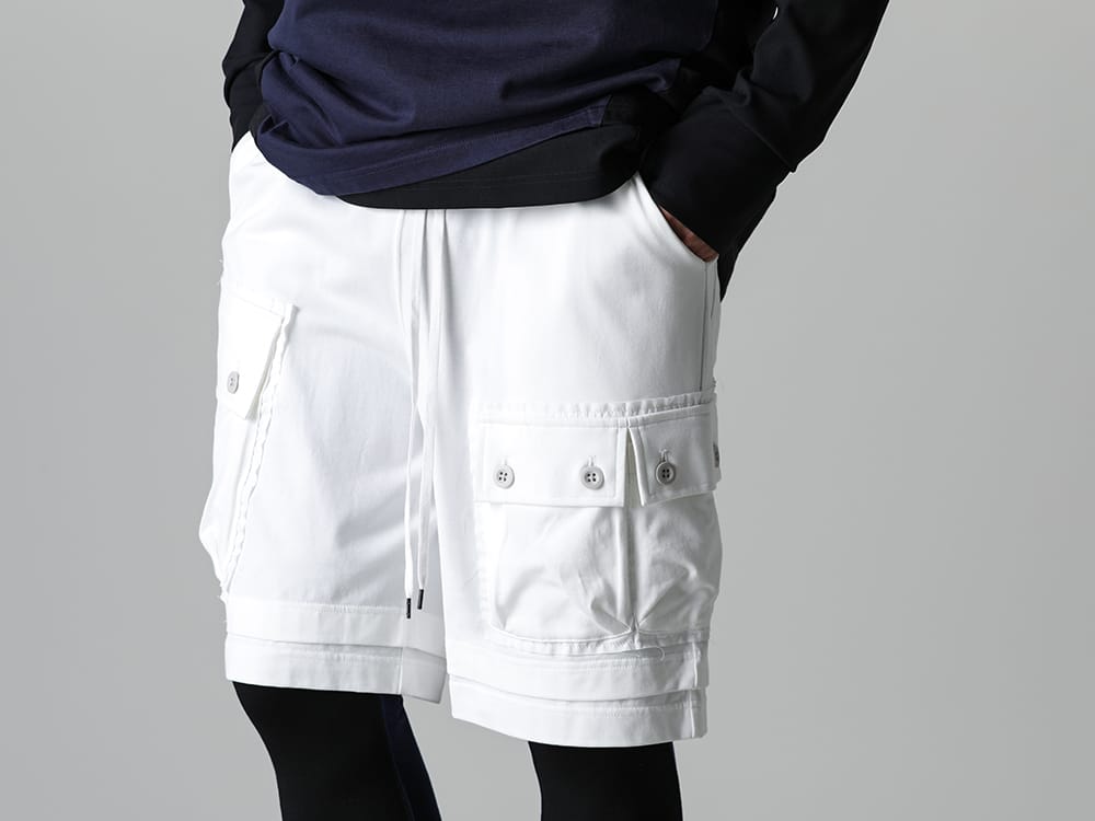 The Viridi-anne 2023SS efreshing Sandal Style with The Viridi-anne Cargo Design Shorts - VI-3607-04-Off-White - Jersey Short Pants Off White 3-003