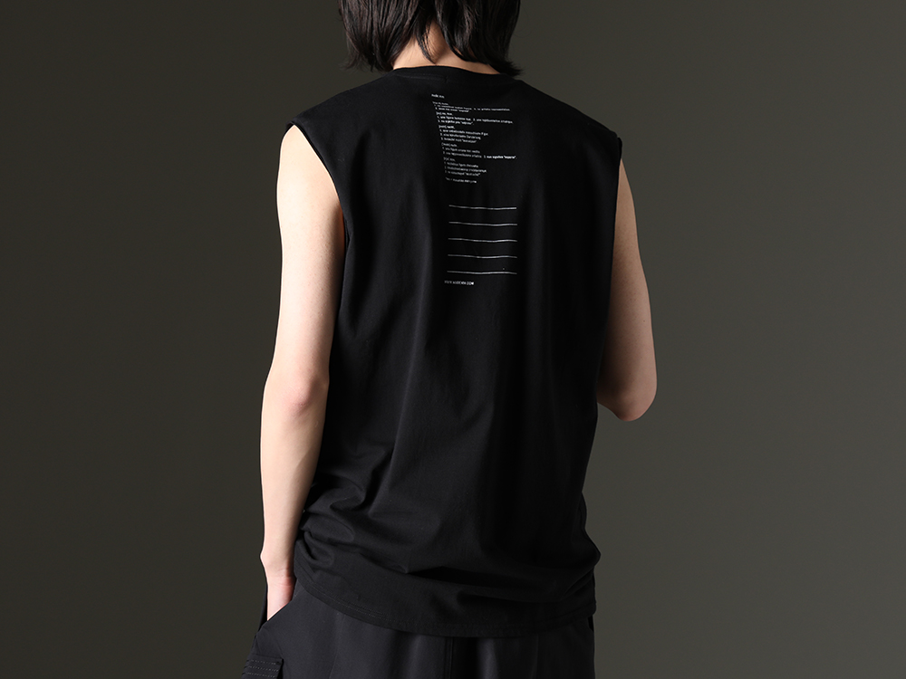 nude:masahiko maruyama - nude:masahiko maruyama's standard font prints and highly collectible graphic cutsew. - NU-1677-OffWhite(Sleeveless Back Print T-Shirt Off White) - 3-003