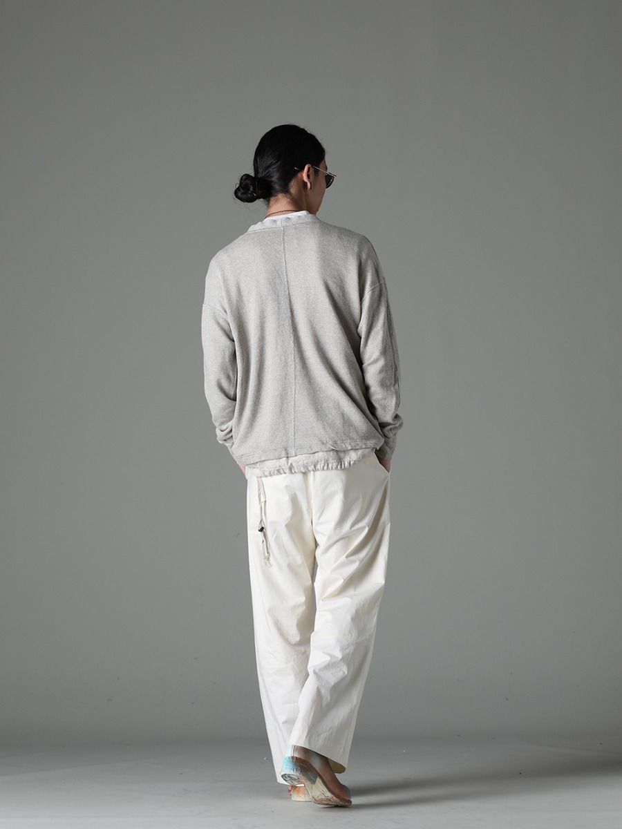 The Viridi-anne / RIGARDS / WERKSTATT:MÜNCHEN / IRENISA / GUIDI - Summer styling with white color as the main feature. - VI-3600-01-Gray-Beige(Linen/Cotton Jersey Cardigan Gray Beige) VI-3611-01-Off-White(Double Layerd Short-Sleeve T-Shirt Off White) RG1022TVA-GOLD+BLACK / BLACK(RIGARDS 10th Anniversary collaboration sunglasses GOLD+BLACK / BLACK) M3940(Necklace Mix + Keyring) IH-23SS-P022-CSS-Ivory(Semi Flared Relaxed Pants Ivory) PL2_ART(Limited Long Front Zip Boots - Horse Full Grain Leather - ART) - 1-003