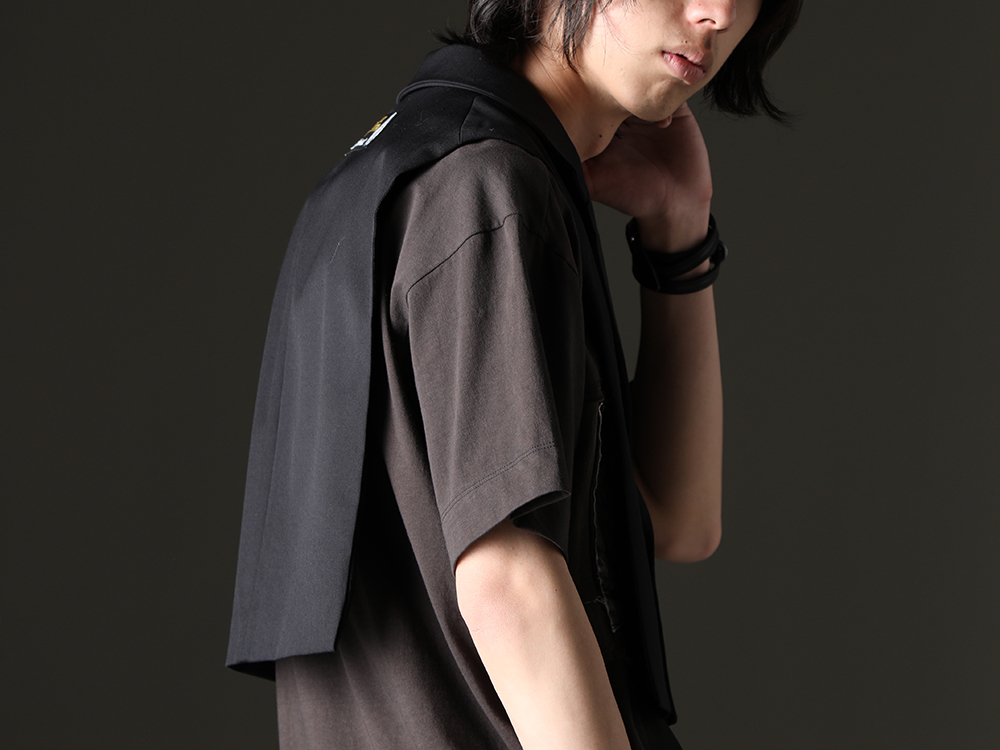 TAKAHIROMIYASHITATheSoloist. / ZIGGY CHEN - A unique part item that can be worn on both sides in this season's style. - sj.0015SS23(notched lapel attachment jacket. ) 0M2310208(Contrast Patchwork T-Shirt) - 2-006