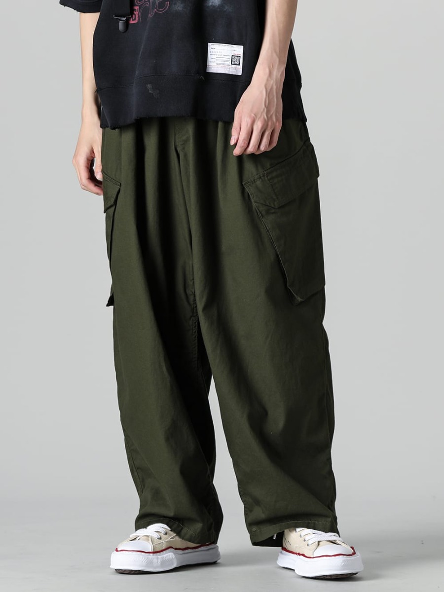 Yohji Yamamoto - ヨウジヤマモト 2023SS 見出し3 - HZ-P95-041-Khaki - 12タックワークパンツ カーキ - A04FW728 - ピーターソン オリジナルソール キャンバス ハイカット スニーカー 3-001