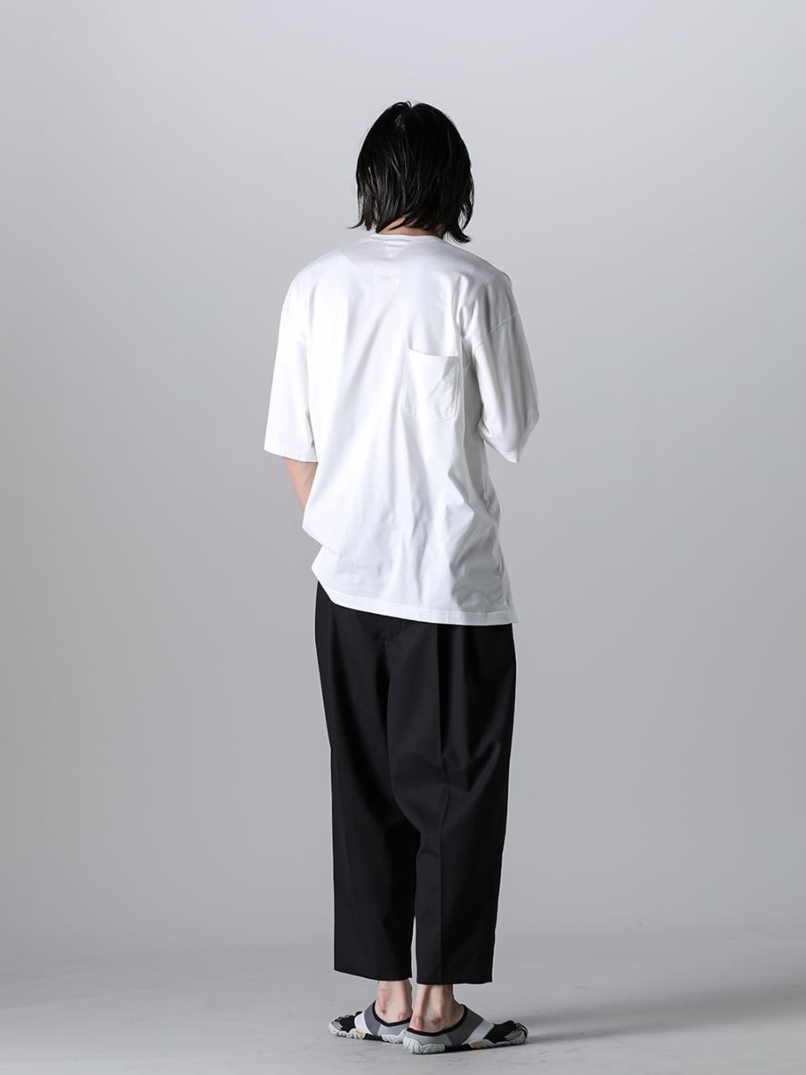 TAKAHIROMIYASHITATheSoloist. 2023SS Styling Pocket T-shirt styling with distinctive zip design! - sc.0008bSS23 - new two-way zip reverse oversized s/s t.(Jersey)(solid) - sf.0008SS23-Black - nin-sabo-soloist.(fivefinger slip on) Black - sp.0002bSS23 - new reverse cropped baggy zipper pant.(solid) 1-003