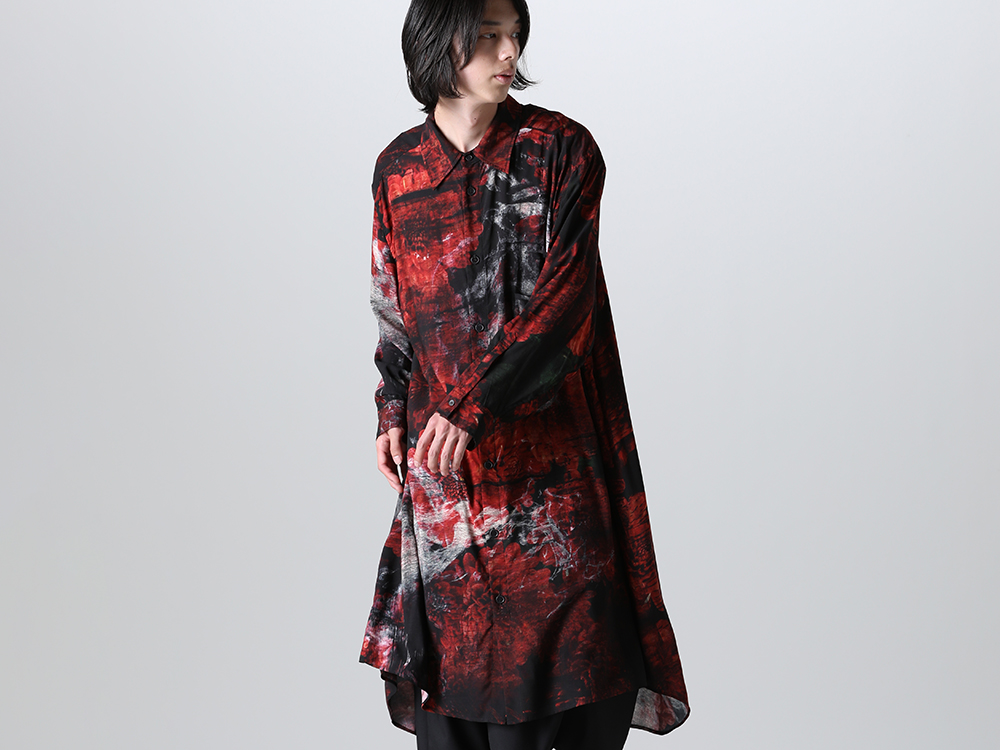 Ground Y 2023SS - Ground Y 2023SS Collection Final Delivery! Now available in stores and by mail order! - GI-B17-216-Red(Fireworks Rayon Jumbo Shirt Red) - 1-001