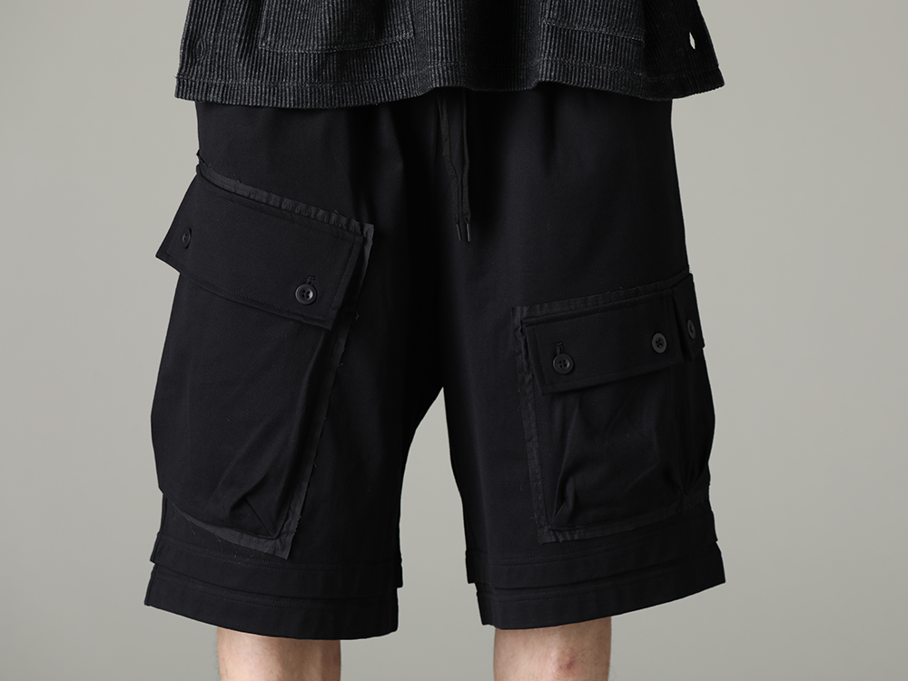 The Viridi-anne - Shorts with military-inspired details and a rough fit - VI-3607-04-Black(Jersey Short Pants Black) - 3-004