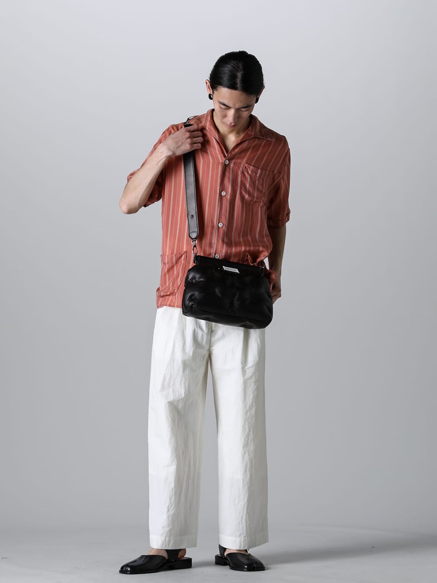 Maison Margiela - メゾン マルジェラ 2023SS 見出し4 - S50DR0003-Pink - ショートスリーブ シャツ ピンク - IH-23SS-P003-CS - ハイウエストパンツ - S57WP0082 - タビ サンダル  4-001