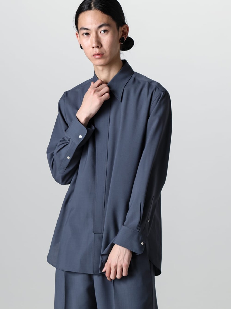 IRENISA - イレニサ 2023SS 見出し2  - IH-23SS-B006-DS - オーナメンタル フライ フロント シャツ （ポリエステルウール） 2-007