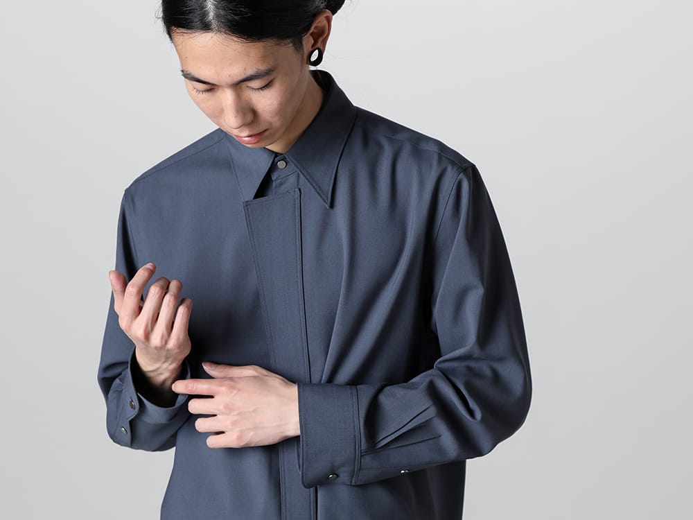 IRENISA - イレニサ 2023SS 見出し2  - IH-23SS-B006-DS - オーナメンタル フライ フロント シャツ （ポリエステルウール） 2-008