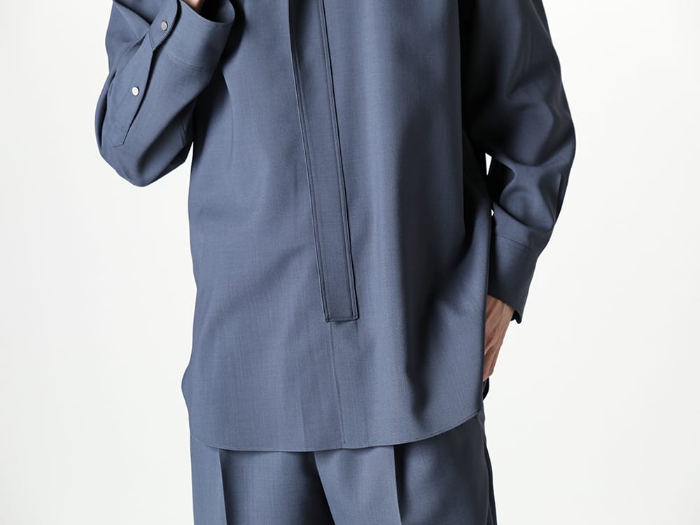 IRENISA - イレニサ 2023SS 見出し2  - IH-23SS-B006-DS - オーナメンタル フライ フロント シャツ （ポリエステルウール） 2-009