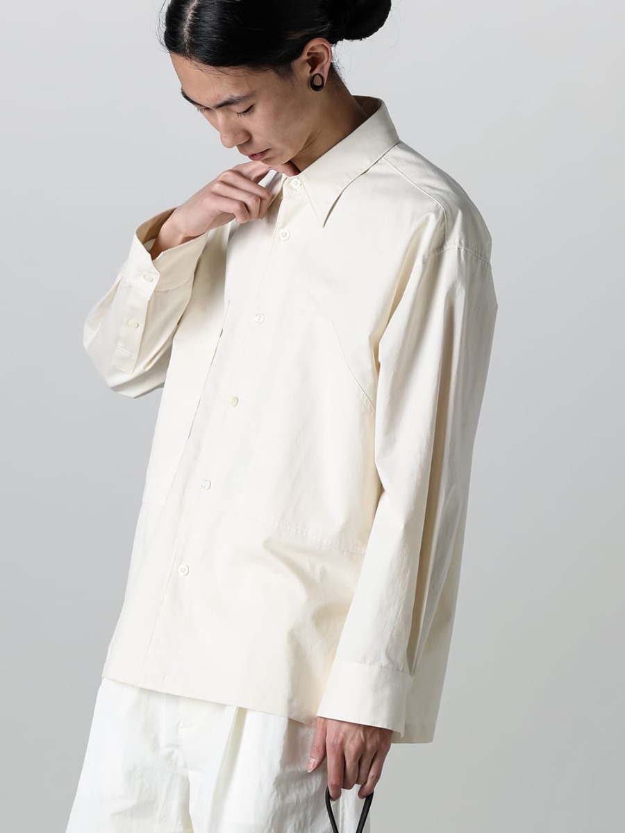 IRENISA 2023SS The new IRENISA cotton shirt is highly versatile and can be worn as a shirt or a blouson!  - IH-23SS-B020-CSS-Ivory - Wide Pockets Shirt Blouson Ivory 2-001