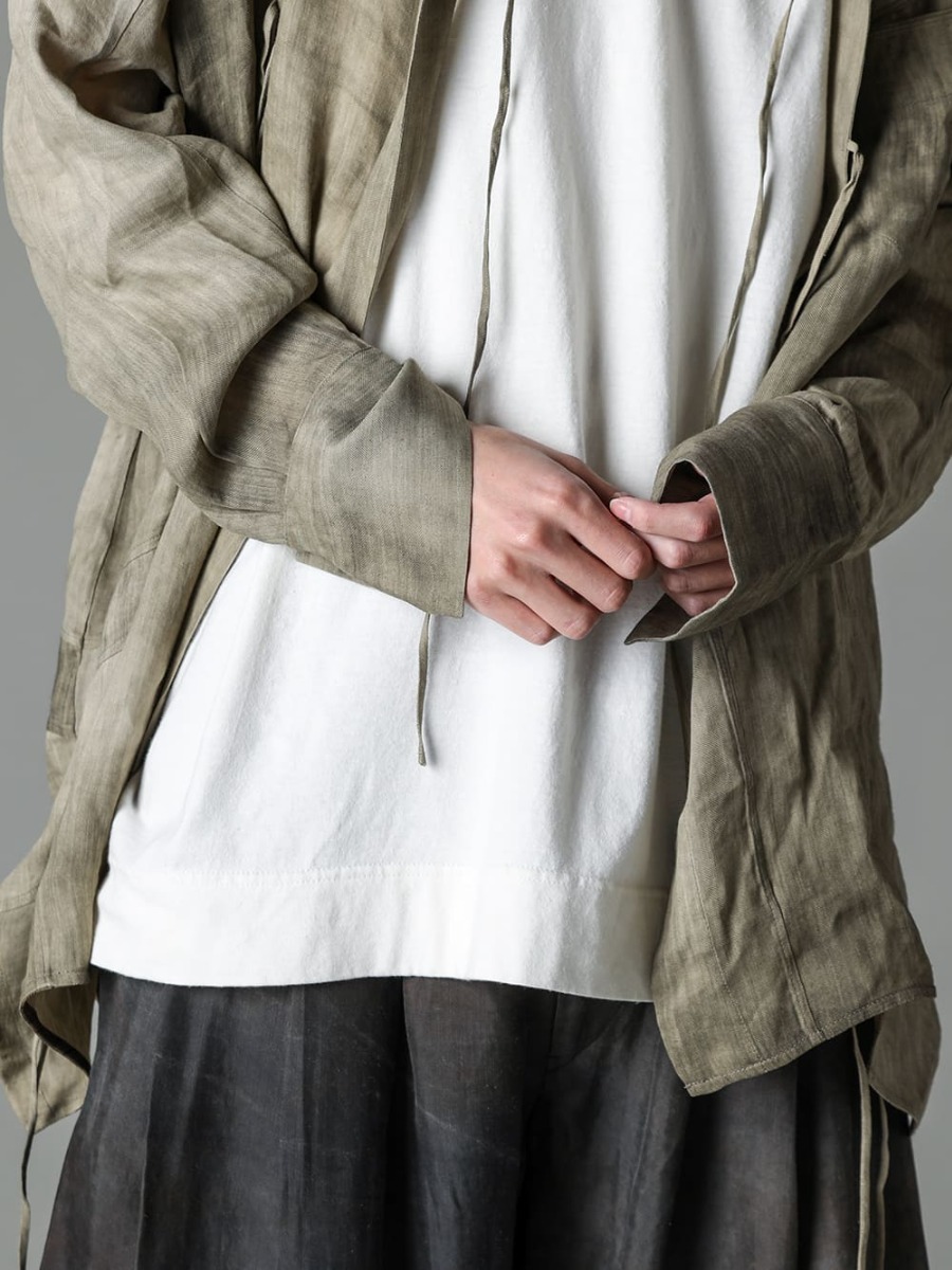 ZIGGY CHEN 23SS(Spring-Summer) This season’s string shirts are also recommended as a woven!  - 0M2310717-Contrast Panel String Shirt - O15TS1-KINARI-SS TEE Cotton Hemp Jersey Kinari - RG1911CU-JASPER-RG1911CU Mad Scientist Jasper 2-002