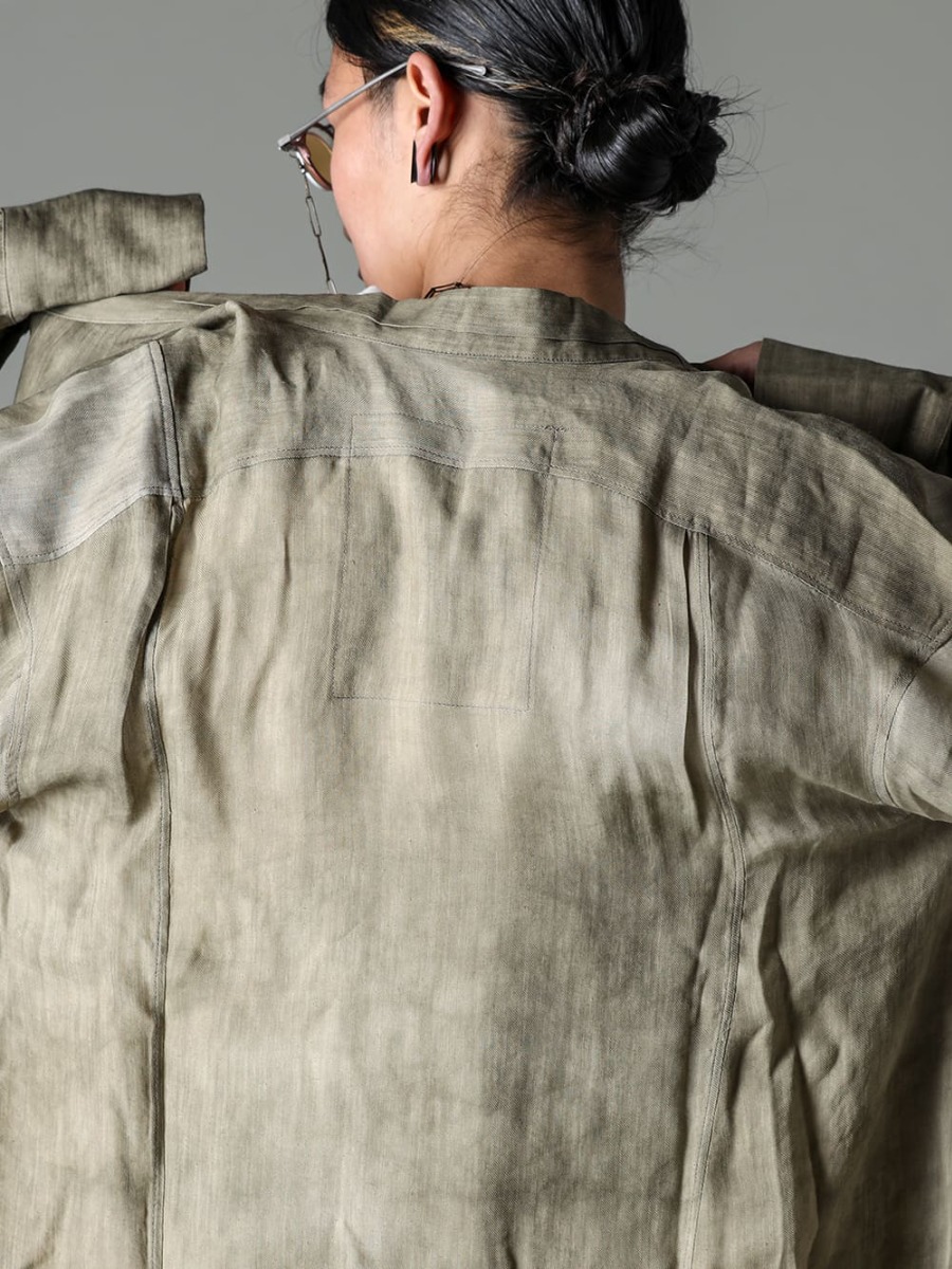 ZIGGY CHEN 23SS(Spring-Summer) This season’s string shirts are also recommended as a woven!  - 0M2310717-Contrast Panel String Shirt - O15TS1-KINARI-SS TEE Cotton Hemp Jersey Kinari - RG1911CU-JASPER-RG1911CU Mad Scientist Jasper 2-004