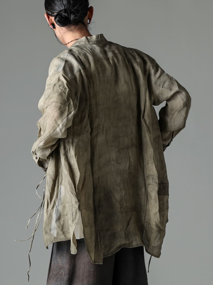 ZIGGY CHEN 23SS(Spring-Summer) This season’s string shirts are also recommended as a woven!  - 0M2310717-Contrast Panel String Shirt - O15TS1-KINARI-SS TEE Cotton Hemp Jersey Kinari - RG1911CU-JASPER-RG1911CU Mad Scientist Jasper 2-005