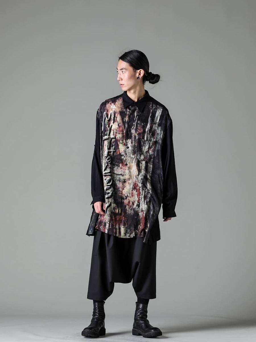 Yohji Yamamoto 23SS サイドスリットプリントシャツ - FASCINATE BLOG