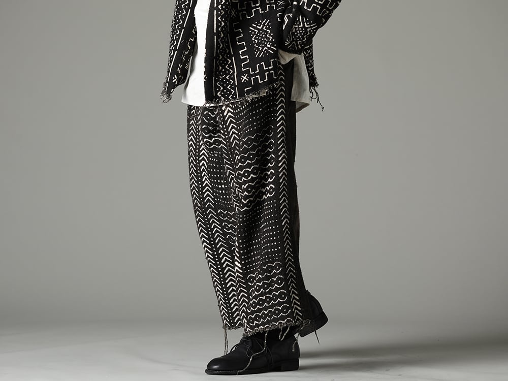 OLUBIYI THOMAS 2023SS Pirate pants made with traditional textiles from Republic of Mali  - 2507.94-2 Wide Legged Drawstring Trousers #2 - 792Z Classic Derby Shoes Double Sole - Horse Full Grain Leather - 792Z 2-001