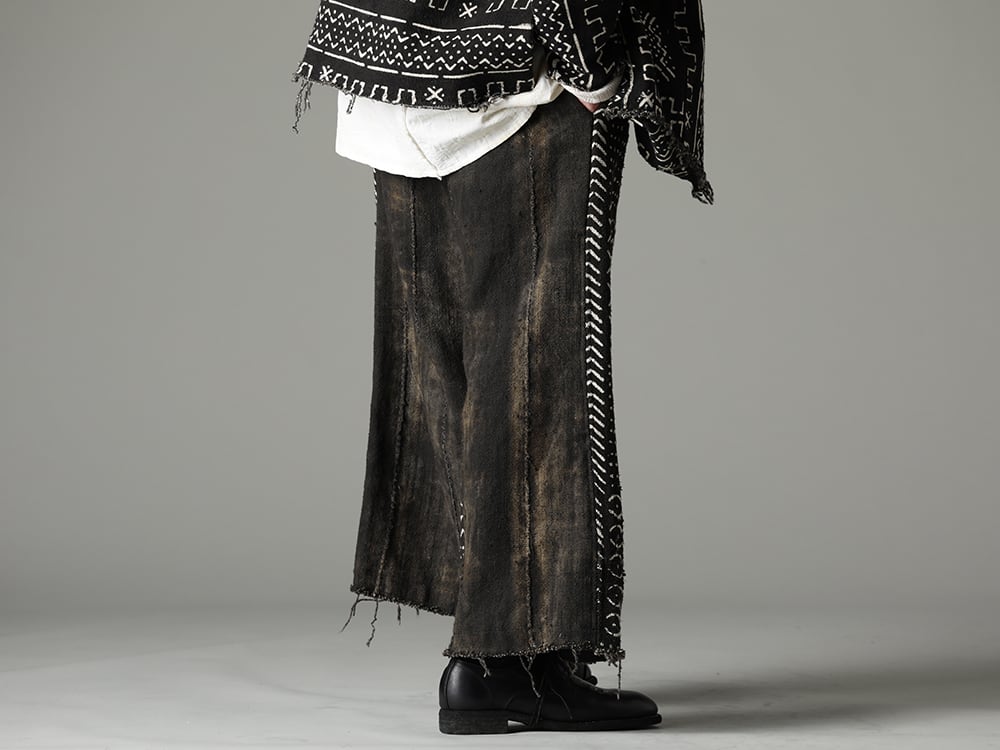 OLUBIYI THOMAS 2023SS Pirate pants made with traditional textiles from Republic of Mali  - 2507.94-2 Wide Legged Drawstring Trousers #2 - 792Z Classic Derby Shoes Double Sole - Horse Full Grain Leather - 792Z 2-004