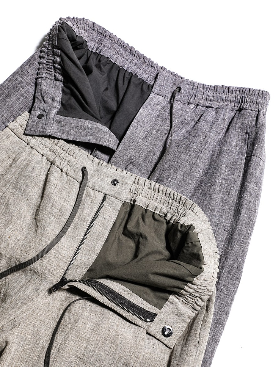 DEVOA 23SS Light texture and delicate yet unique coloring. - PTI-STCB-Vintage-Blue Baggy Cropped Pants Ramie Vintage Blue PTI-STCB-Dune Baggy Cropped Pants Ramie Dune 1-004