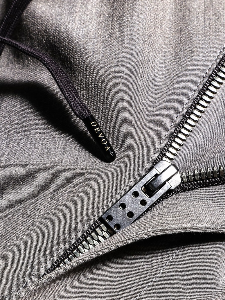 DEVOA 23SS Luxury fabrics that can be easily cared for at home  - PTN-IRKL-Mud-Gray Drop Crotch Cropped Pants Cotton/Silk/Viscose Mud Gray 2-004