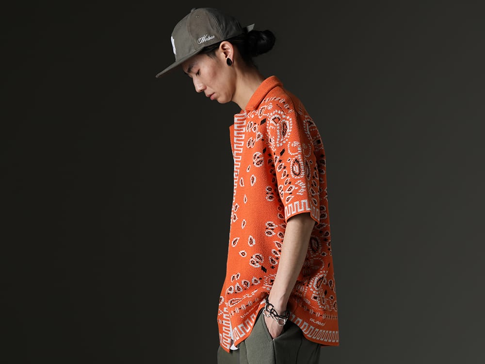 アラヌイ / ニュークリア / タカヒロミヤシタザソロイスト. 2023SS - 夏のスタイリングに最適な一着。 - LMHS23-019(バンダナ ピケットシャツ タイガーリリー) NV_002-Vintage-Green(NVロゴ フロント アーミーコットンキャップ ヴィンテージグリーン) sa.0036SS23-Black(ボーンシェイプドカラビナブレスレット-S- ブラック) sa.0036SS23-Silver(ボーンシェイプド カラビナ ブレスレット/S/シルバー) - 2-002