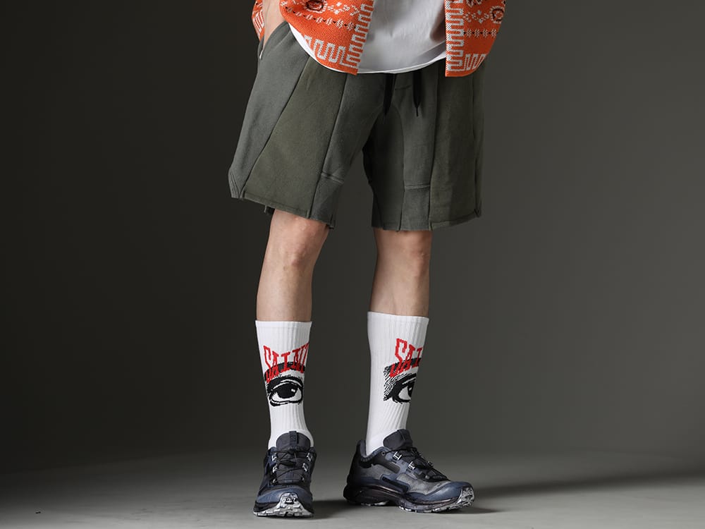 インク / イレブン バイ ボリス ビジャン サベリ / セントマイケル 2023SS カジュアルでアクティブに動ける組み合わせ。 - ink23-14-Khaki(ミリタリーショーツ カーキ) BAMBA5-11XS-Black-Dye(バンバ5 - 11XS - ブラックダイ) SM-S23-0000-100(EYE ソックス ホワイト) - 3-001