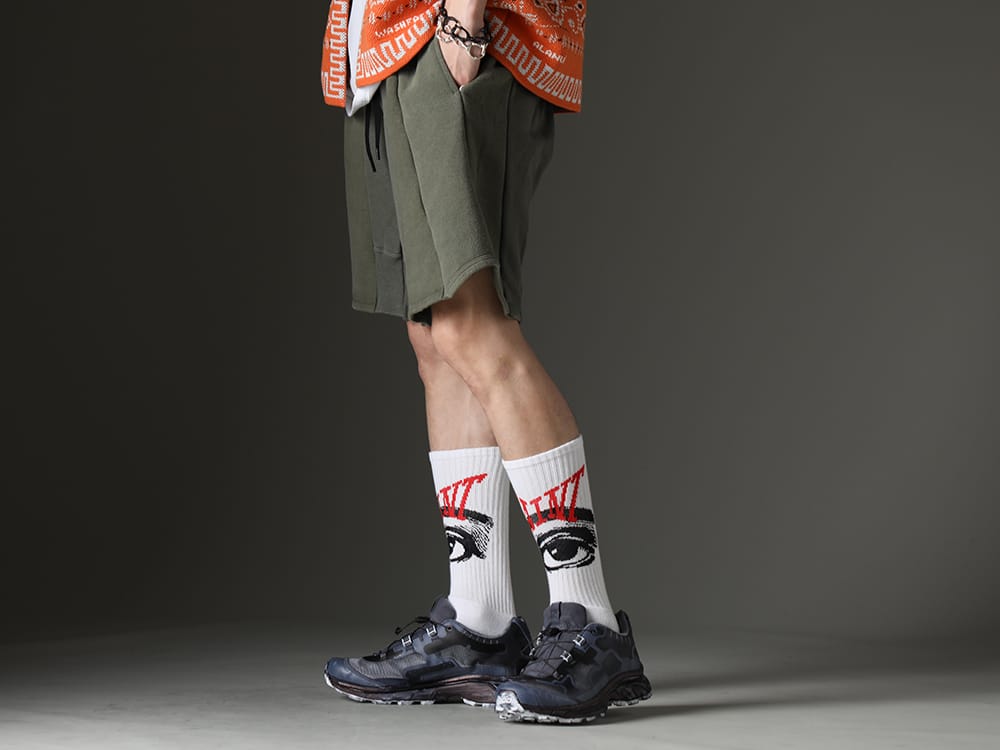 インク / イレブン バイ ボリス ビジャン サベリ / セントマイケル 2023SS カジュアルでアクティブに動ける組み合わせ。 - ink23-14-Khaki(ミリタリーショーツ カーキ) BAMBA5-11XS-Black-Dye(バンバ5 - 11XS - ブラックダイ) SM-S23-0000-100(EYE ソックス ホワイト) - 3-002