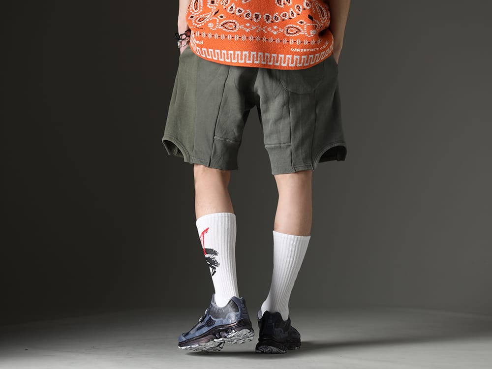 インク / イレブン バイ ボリス ビジャン サベリ / セントマイケル 2023SS カジュアルでアクティブに動ける組み合わせ。 - ink23-14-Khaki(ミリタリーショーツ カーキ) BAMBA5-11XS-Black-Dye(バンバ5 - 11XS - ブラックダイ) SM-S23-0000-100(EYE ソックス ホワイト) - 3-003