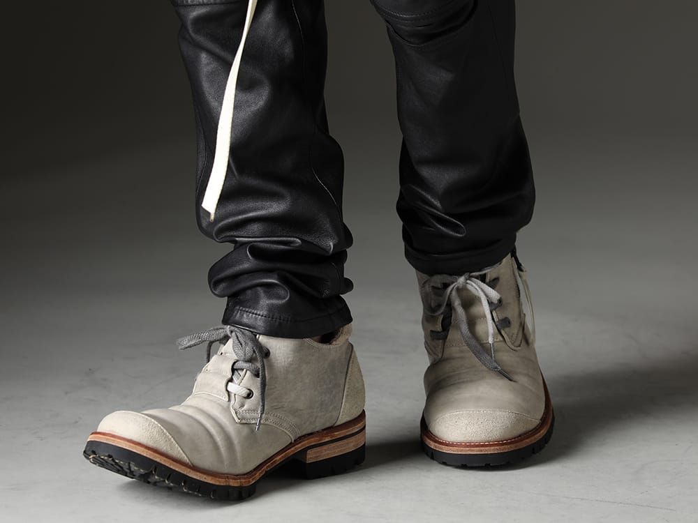 D.Hygen 2023SS The popular gas mask cargo pants made of lamb leather - ST109-0122S-Dusty-White(Horse Leathe Sneaker Derbyy Shoes Dusty White
) - 3-007