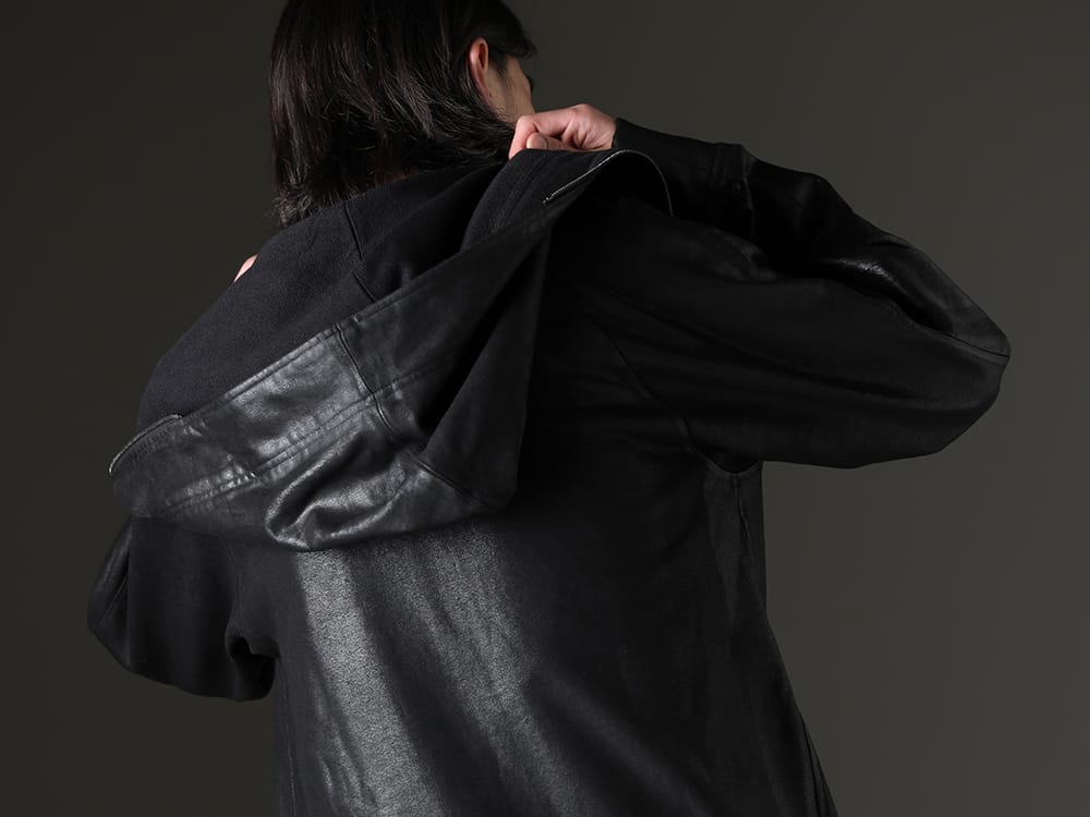 JULIUS 2023SS - Sophisticated fabric feel and brand worldview created by dyeing - 819CUM1-C(Front Zip Coating Sweat Hoodie) - 2-007