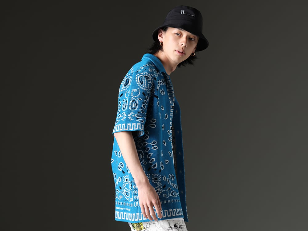 アラヌイ / イレブン バイ ボリス ビジャン サベリ 2023SS - アートと職人技が融合した鮮やかなショートスリーブシャツ - LMHS23-022(バンダナ ピケットシャツ ブルースウィムマルチ) ST-BUCKET-GORE-TEX-11XNE(イレブン バイ ボリス ビジャン サベリ × ニューエラ - バケット ゴアテックス) - 2-002