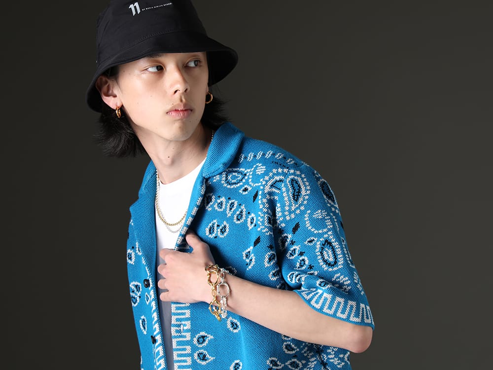 アラヌイ / アクロニウム  / タカヒロミヤシタザソロイスト / イレブン バイ ボリス ビジャン サベリ 2023SS - アートと職人技が融合した鮮やかなショートスリーブシャツ - LMHS23-022(バンダナ ピケットシャツ ブルースウィムマルチ) S25-PR-C-White(Sleeveless T-shirt White) ST-BUCKET-GORE-TEX-11XNE(イレブン バイ ボリス ビジャン サベリ × ニューエラ - バケット ゴアテックス) sa.0038SS23-Silver(ボールチェーンネックレス-S-レギュラー シルバー) sa.0038SS23-Gold(ボールチェーンネックレス-S-レギュラー ゴールド) sa.0036SS23-Silver(ボーンシェイプド カラビナ ブレスレット/S/シルバー) sa.0036SS23-Gold(ボーンシェイプドカラビナブレスレット-S- ゴールド) - 2-004