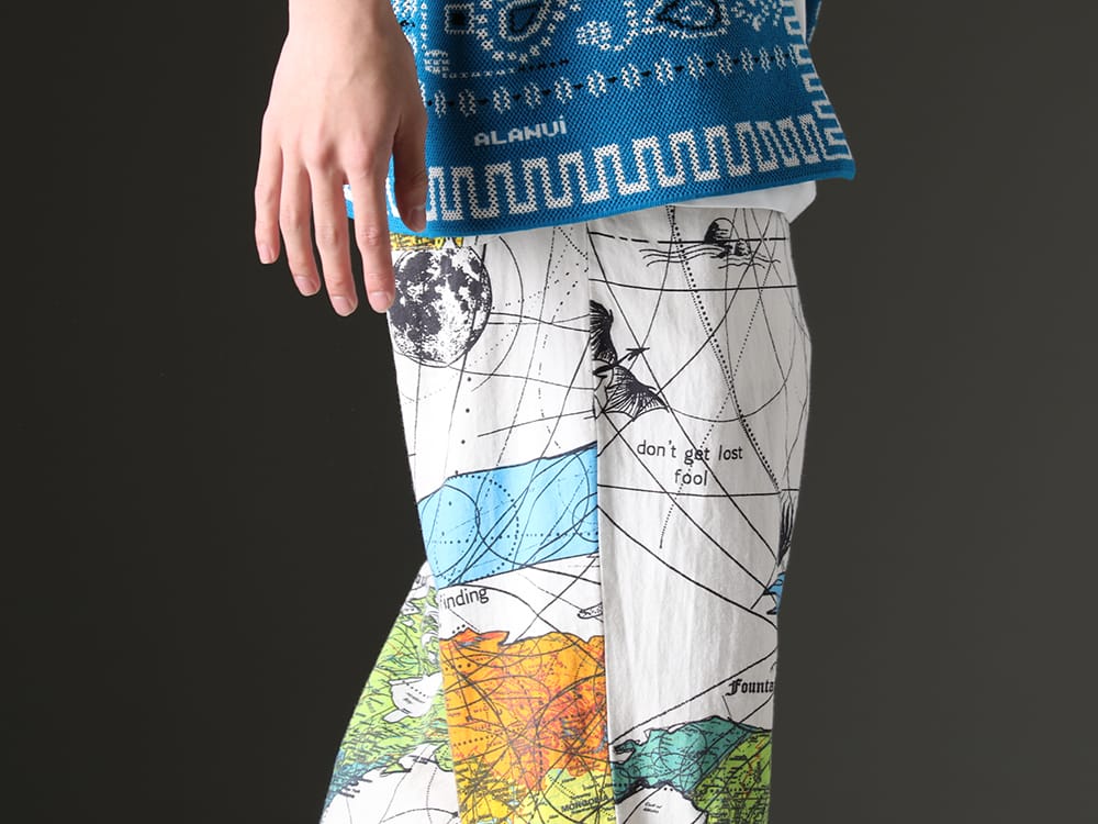 セントマイケル 2023SS Dr. Wooとのコラボレーションによるパジャマパンツ - SM-S23-0000-083(セントマイケル × ドクター・ウー WORLD MAP パジャマパンツ) - 3-005