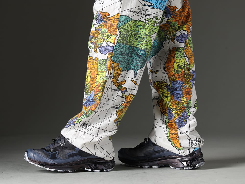 セントマイケル / イレブン バイ ボリス ビジャン サベリ 2023SS Dr. Wooとのコラボレーションによるパジャマパンツ - SM-S23-0000-083(セントマイケル × ドクター・ウー WORLD MAP パジャマパンツ) BAMBA5-11XS-Black-Dye(バンバ5 - 11XS - ブラックダイ) - 3-007