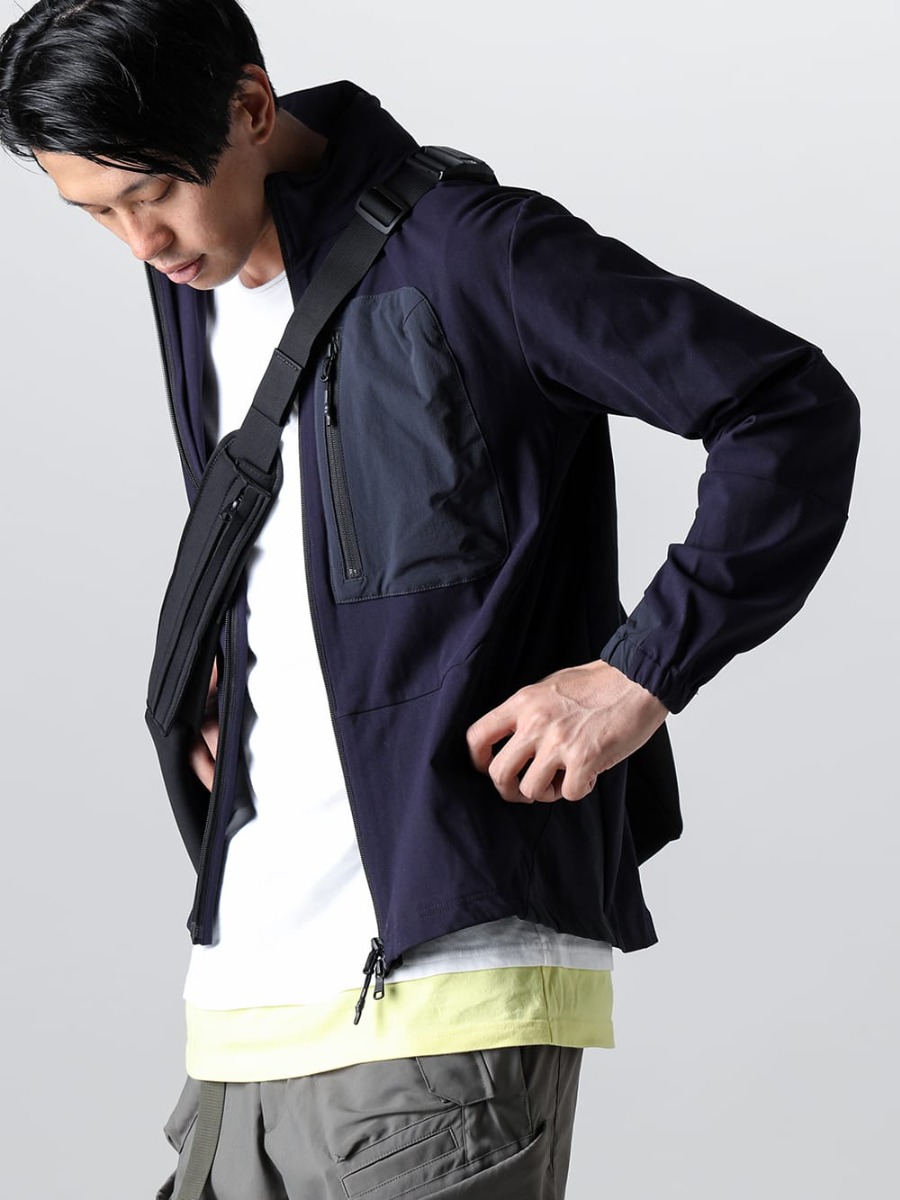 RIPVANWINKLE 2023SS Dark purple color, Almandine Stand Hoodie Jacket  - A new type of stand-up hoody jacket. RW-503-Almandine - Stand Hoodie Jacket Almandine - RW-546-White - Layered Dolman-T White - RW-549 - Body Bag 2-001