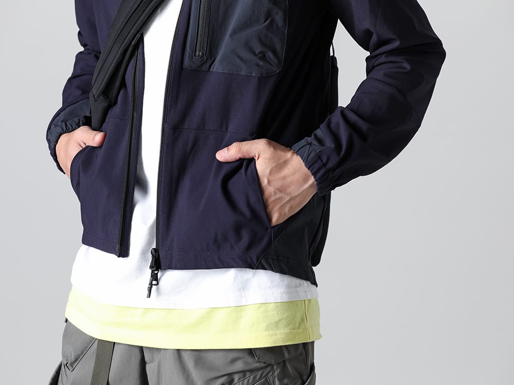 RIPVANWINKLE 2023SS Dark purple color, Almandine Stand Hoodie Jacket  - RW-503-Almandine - Stand Hoodie Jacket Almandine - RW-546-White - Layered Dolman-T White - RW-549 - Body Bag 2-003