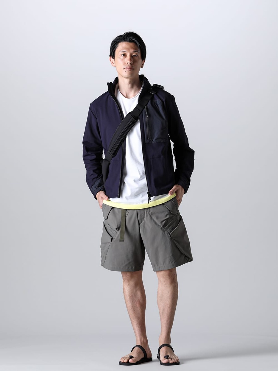 RIPVANWINKLE 2023SS 見出し4 - RW-503-Almandine - Stand Hoodie Jacket Almandine - RW-546-White - Layered Dolman-T White - SP29-M-Gray - Military Cargo ShortS Gray - sgf.0001SS23 - natural material sandals. - RW-549 - Body Bag 4-001