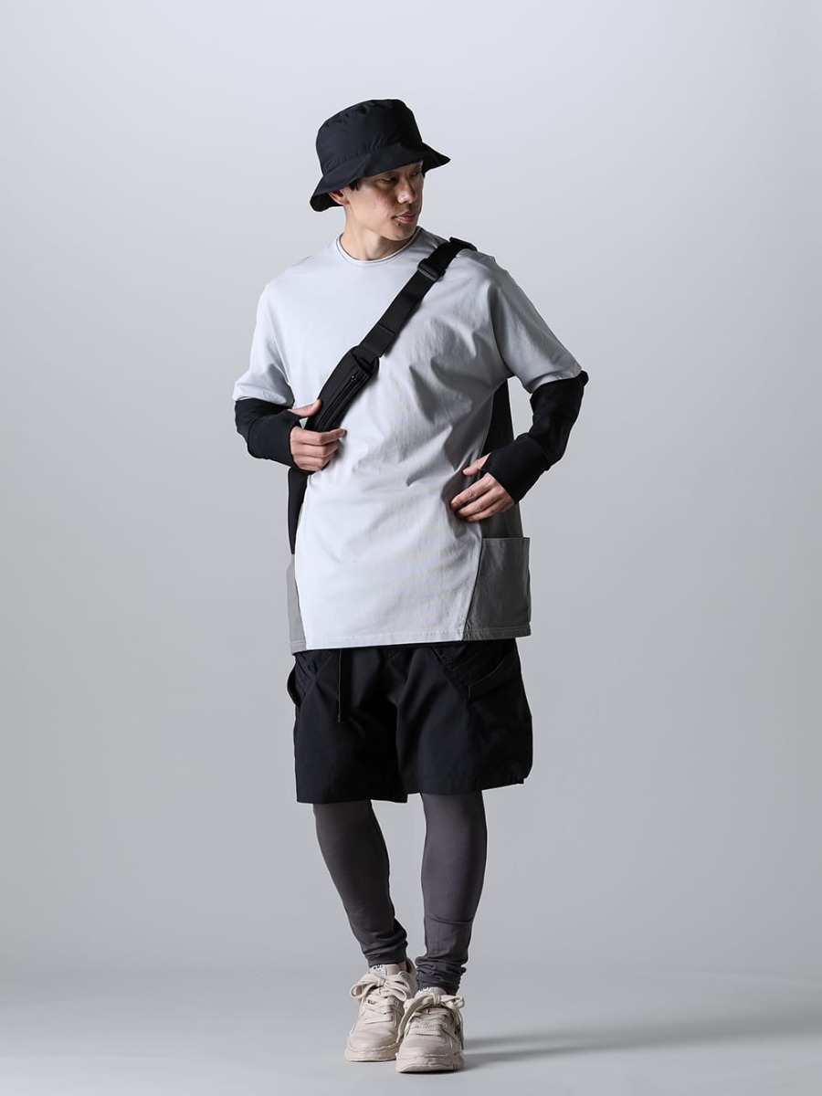 RIPVANWINKLE - リップヴァンウィンクル 2023SS ACRONYM - アクロニウムからミリタリーデザインのナイロンストレッチ素材のショートパンツをセレクト - RW-547-L.Gray×Shark - ドルマンT ライトグレー × シャーク - RW-501-Black - トレイル L/S ブラック - SP29-M-Black - Nylon Stretch BDU Short Pant Black  4-001