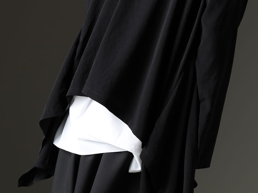 グラウンドワイ / キリュウキリュウ 2023SS - はっきりとしたホワイト色で清涼感を演出。 - GA-T28-803(T/A ヴィンテージデシン コンビネーションレイヤード ドレープカーディガン) KP-HT33-056-White-White(Vネック レイヤード Tシャツ ホワイト&ホワイト ) - 2-007