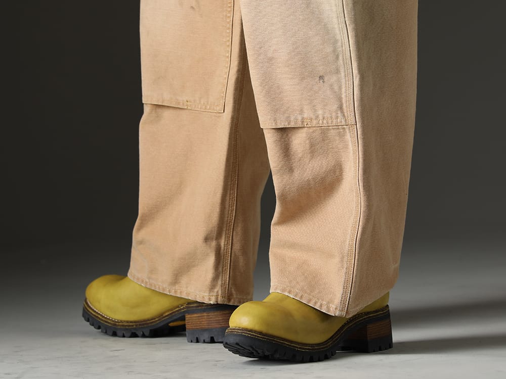 セントマイケル / グイディ 2023SS 鮮やかなイエローの色味とレザーの良さを味わえるブーツ - SM-S23-0000-062(ダブルニー オーバーオール) PL06V-CO81T(サイドゴアアンクルブーツビブラムソール - ホース フルグレイン レザー CO81T) - 3-011