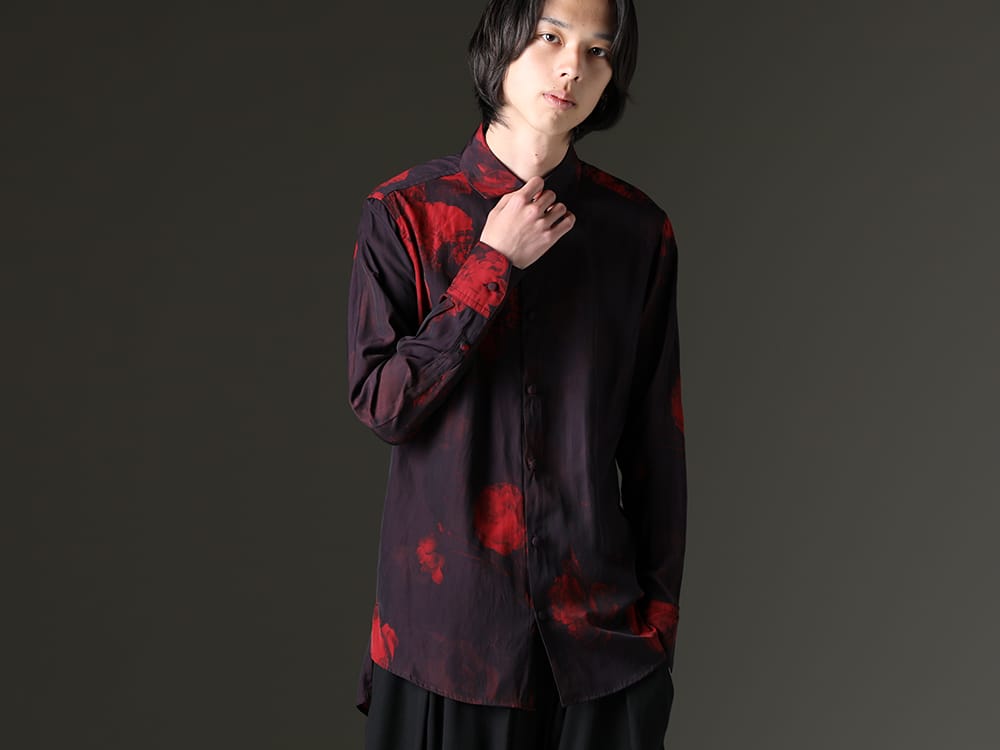 kiryuyrik 2023SS - The kiryuyrik shirt features a bold floral print. - KP-HB16-901-black-red(Shirt Black & Red) - 2-001