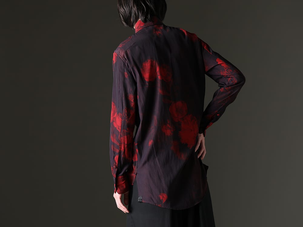 kiryuyrik 2023SS - The kiryuyrik shirt features a bold floral print. - KP-HB16-901-black-red(Shirt Black & Red) - 2-003