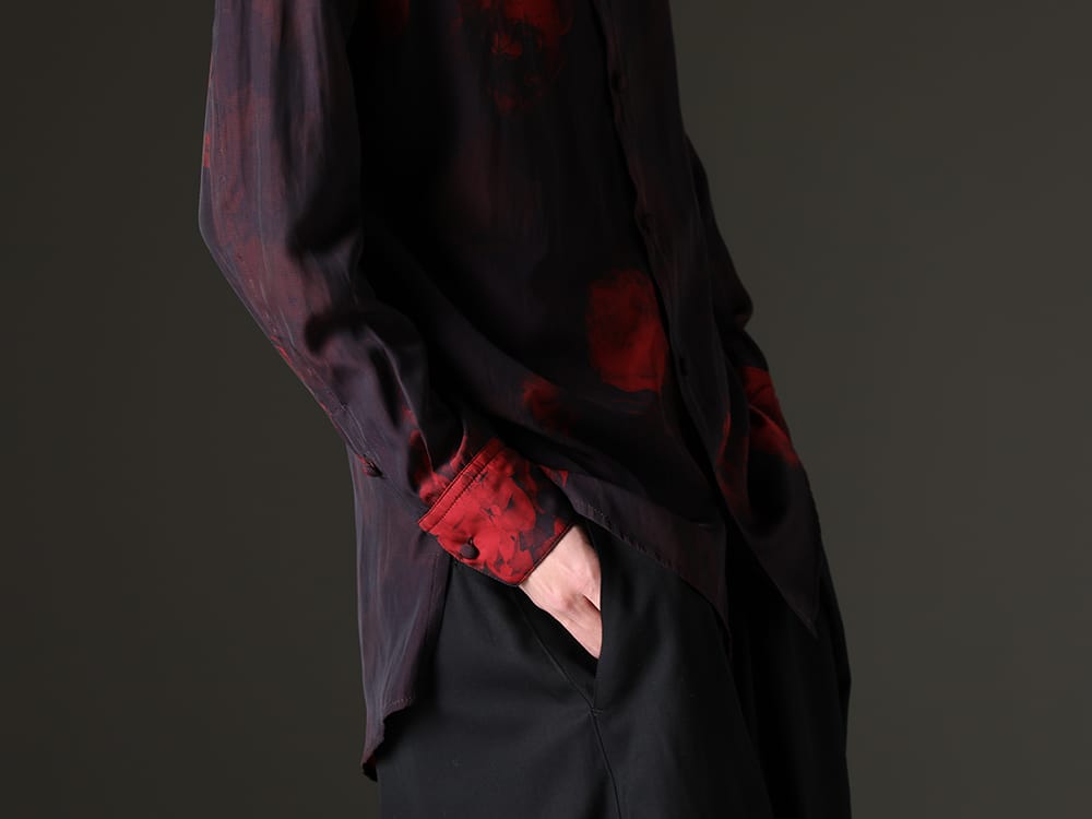 kiryuyrik 2023SS - The kiryuyrik shirt features a bold floral print. - KP-HB16-901-black-red(Shirt Black & Red) - 2-007