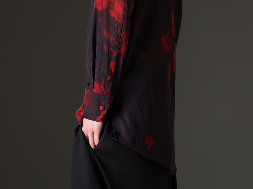 kiryuyrik 2023SS - The kiryuyrik shirt features a bold floral print. - KP-HB16-901-black-red(Shirt Black & Red) - 2-008