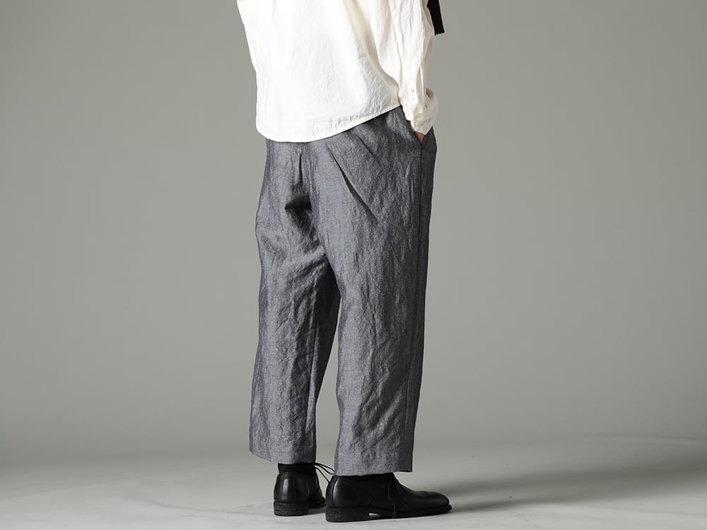 NOUSAN 2023SS A blend of crisp fabric and practicality that gives strong sense of the brand - ankle ankle：2-Tuck Wide Pants - 992X-Black Classic Derby Shoes Laced Up Single Sole - Horse Full Grain - 992X 3-003