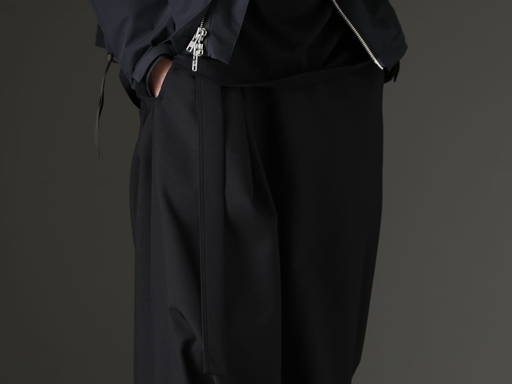 Ground Y 2023SS A clean, sporty footwear with a seasonal feel - GI-P02-100(Front Tuck Sarouel Pants) - 3-004