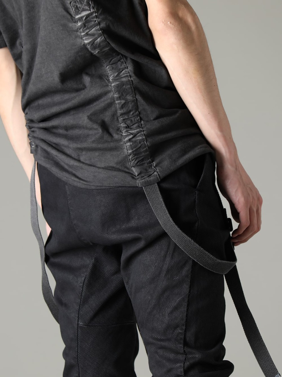 D.HYGEN 23SS Unique texture and seasonal updates  - ST101-0823S-Charcoal 30/- Soft Cotton Jersey Cold Dye Belt Adjustable T-Shirt Charcoal 2-0010